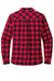 Port Authority LW669 Womens Plaid Flannel Long Sleeve Button Down Shirt w/ Double Pockets Red/Black Buffalo Flat Back