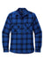 Port Authority LW669 Womens Plaid Flannel Long Sleeve Button Down Shirt w/ Double Pockets Royal Blue/Black Plaid Flat Front