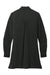 Port Authority LW715 Womens Textured Crepe Long Sleeve Long Body Button Down Tunic w/ Pockets Deep Black Flat Back