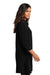 Port Authority LW715 Womens Textured Crepe Long Sleeve Long Body Button Down Tunic w/ Pockets Deep Black Model Side