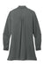 Port Authority LW715 Womens Textured Crepe Long Sleeve Long Body Button Down Tunic w/ Pockets Graphite Grey Flat Back