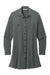 Port Authority LW715 Womens Textured Crepe Long Sleeve Long Body Button Down Tunic w/ Pockets Graphite Grey Flat Front