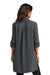 Port Authority LW715 Womens Textured Crepe Long Sleeve Long Body Button Down Tunic w/ Pockets Graphite Grey Model Back