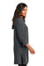 Port Authority LW715 Womens Textured Crepe Long Sleeve Long Body Button Down Tunic w/ Pockets Graphite Grey Model Side