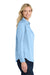 Port Authority LW808 Womens SuperPro Wrinkle Resistant React Long Sleeve Button Down Shirt Cloud Blue Model Side