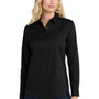 Port Authority Womens SuperPro Wrinkle Resistant React Long Sleeve Button Down Shirt - Deep Black