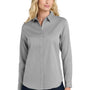 Port Authority Womens SuperPro Wrinkle Resistant React Long Sleeve Button Down Shirt - Gusty Grey