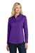 Port Authority LW808 Womens SuperPro Wrinkle Resistant React Long Sleeve Button Down Shirt Purple Model Front
