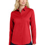 Port Authority Womens SuperPro Wrinkle Resistant React Long Sleeve Button Down Shirt - Rich Red