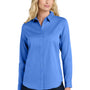 Port Authority Womens SuperPro Wrinkle Resistant React Long Sleeve Button Down Shirt - Ultramarine Blue