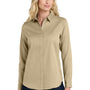 Port Authority Womens SuperPro Wrinkle Resistant React Long Sleeve Button Down Shirt - Wheat