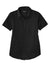 Port Authority LW809 Womens SuperPro Wrinkle Resistant React Short Sleeve Button Down Shirt Deep Black Flat Front