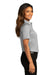 Port Authority LW809 Womens SuperPro Wrinkle Resistant React Short Sleeve Button Down Shirt Gusty Grey Model Side