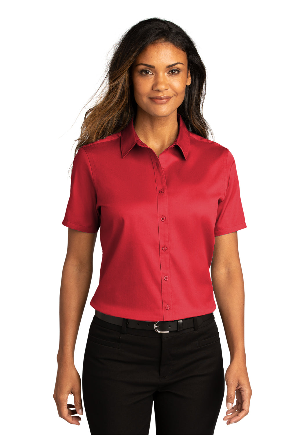 Port Authority LW809 Womens Rich Red SuperPro Wrinkle Resistant React Short Sleeve Button Down Shirt BigTopShirtShop.com Port Authority LW809 Womens Rich Red SuperPro Wrinkle Resistant React Short Sleeve Button Down Shirt BigTopShirtShop.com