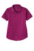 Port Authority LW809 Womens SuperPro Wrinkle Resistant React Short Sleeve Button Down Shirt Wild Berry Flat Front