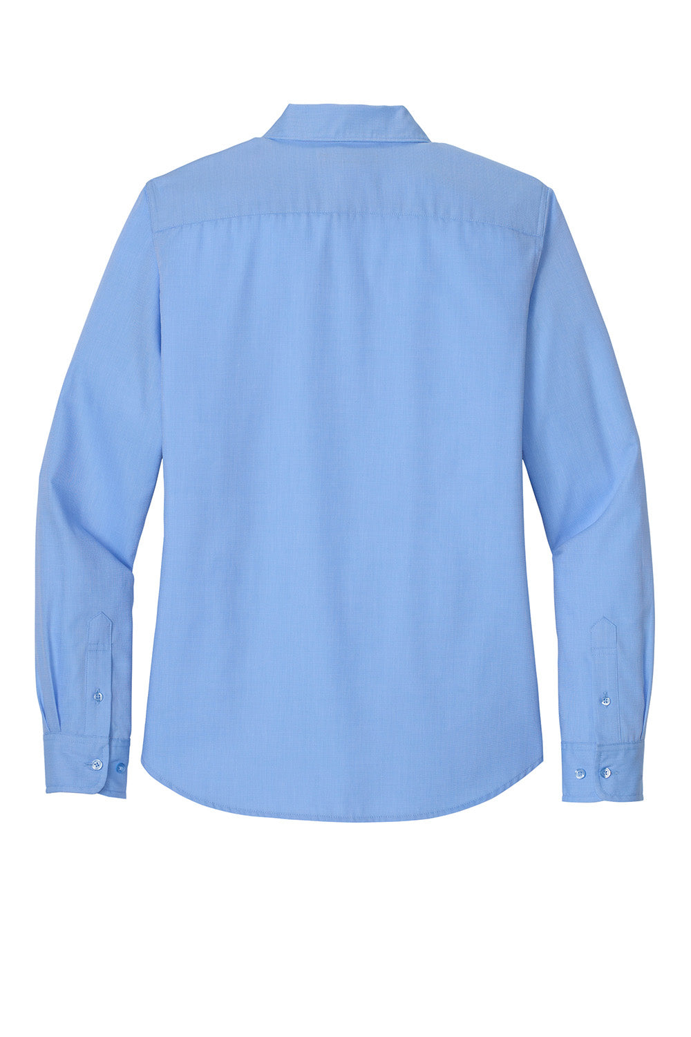 Port Authority LW816 Womens Nailhead Easy Care Long Sleeve Button Down Shirt Swiss Blue Flat Back