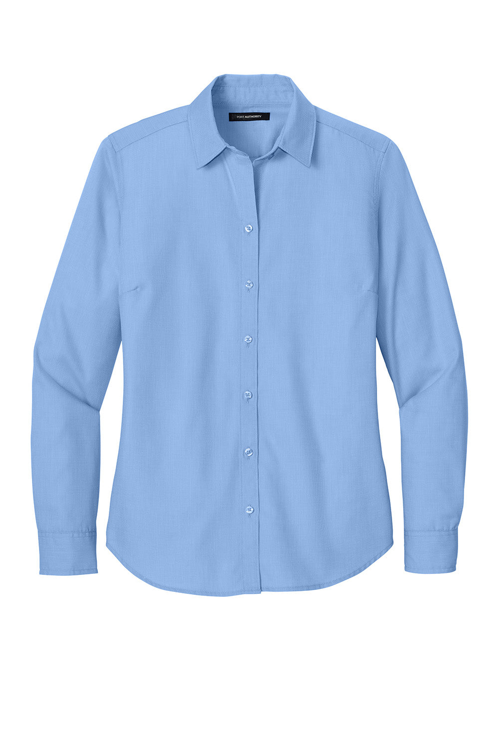 Port Authority LW816 Womens Nailhead Easy Care Long Sleeve Button Down Shirt Swiss Blue Flat Front