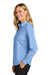 Port Authority LW816 Womens Nailhead Easy Care Long Sleeve Button Down Shirt Swiss Blue Model Side
