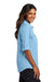 Port Authority LW960 Womens Daybreak Moisture Wicking Long Sleeve Button Down Shirt w/ Pockets Light Blue Model Side