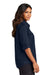 Port Authority LW960 Womens Daybreak Moisture Wicking Long Sleeve Button Down Shirt w/ Pockets True Navy Blue Model Side