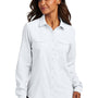 Port Authority Womens Daybreak Moisture Wicking Long Sleeve Button Down Shirt w/ Pockets - White