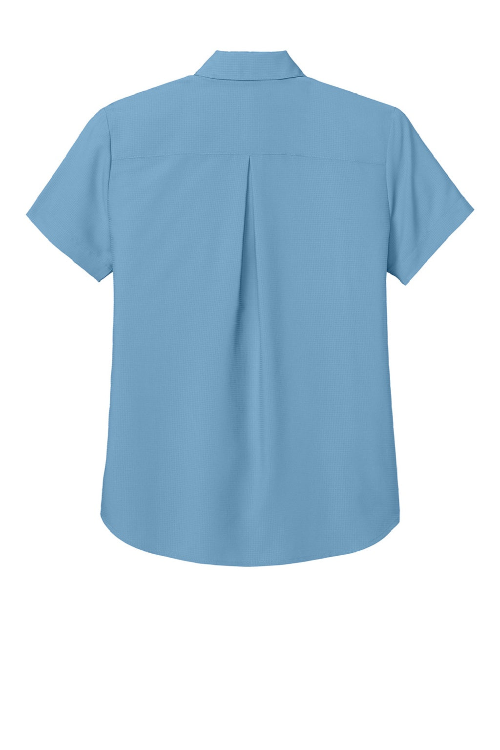 Port Authority LW963 Womens UV Dockside Moisture Wicking Short Sleeve Button Down Shirt Carolina Blue Flat Back