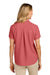 Port Authority LW963 Womens UV Dockside Moisture Wicking Short Sleeve Button Down Shirt Coral Reef Model Back