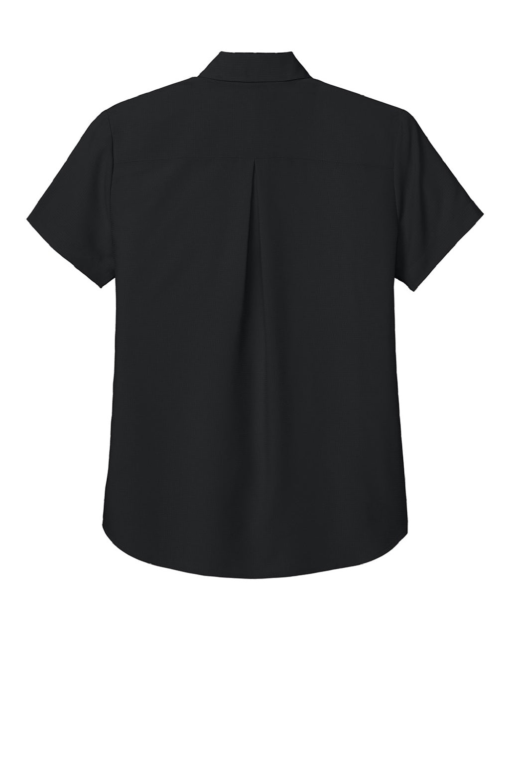 Port Authority LW963 Womens UV Dockside Moisture Wicking Short Sleeve Button Down Shirt Deep Black Flat Back
