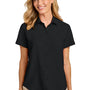 Port Authority Womens UV Dockside Moisture Wicking Short Sleeve Button Down Shirt - Deep Black