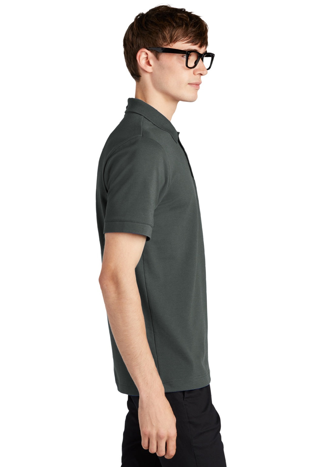 Mercer+Mettle MM1000 Mens Moisture Wicking Short Sleeve Polo Shirt Anchor Grey Model Side