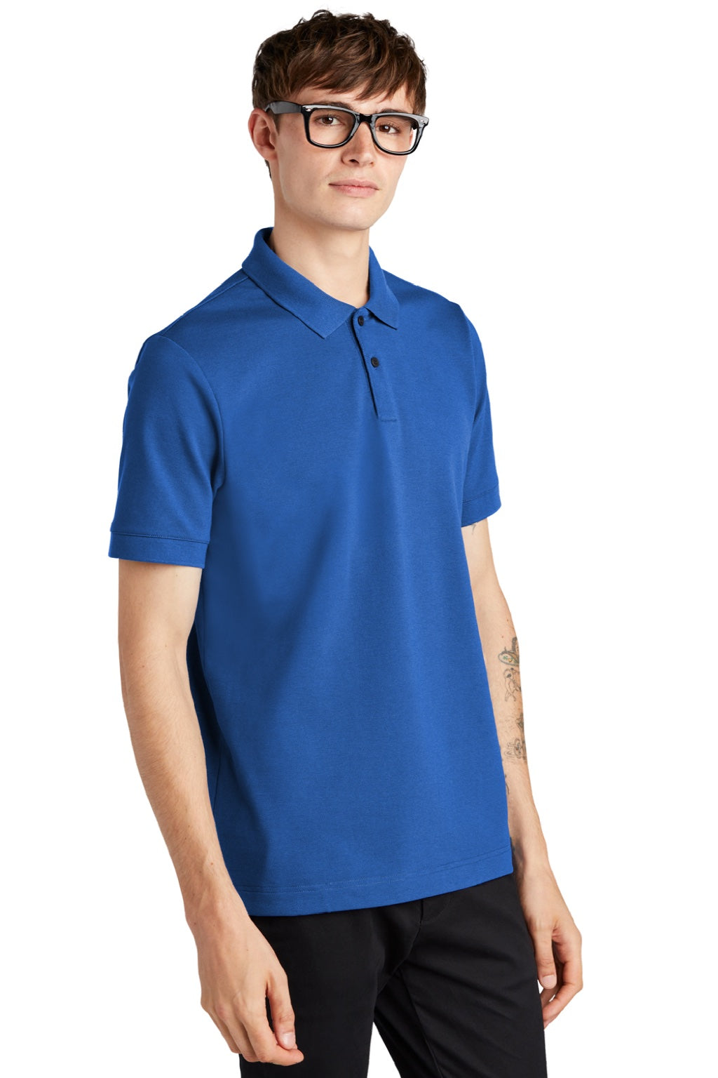Mercer+Mettle MM1000 Mens Moisture Wicking Short Sleeve Polo Shirt Blue Note Model 3Q