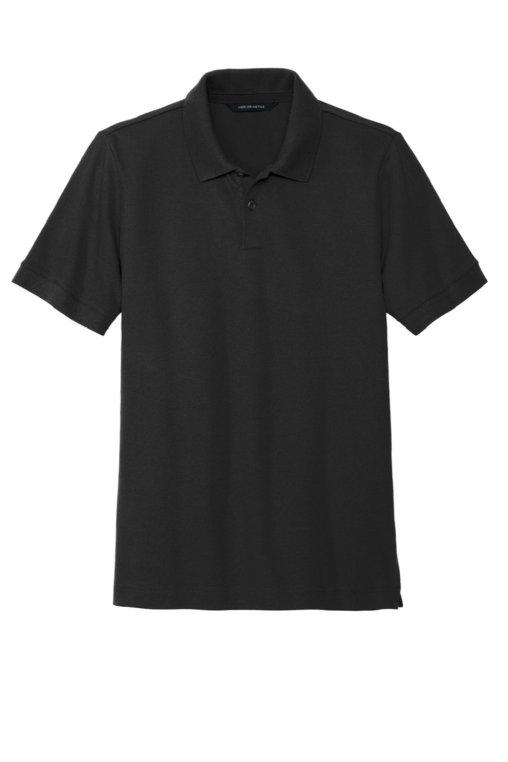 Mercer+Mettle MM1000 Moisture Wicking Short Sleeve Polo Shirt Deep Black Flat Front