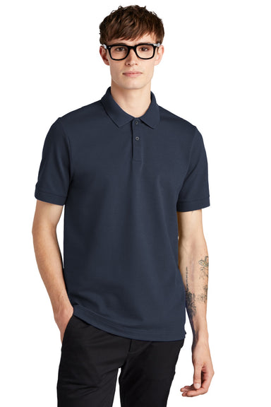 Mercer+Mettle MM1000 Mens Moisture Wicking Short Sleeve Polo Shirt Night Navy Blue Model Front