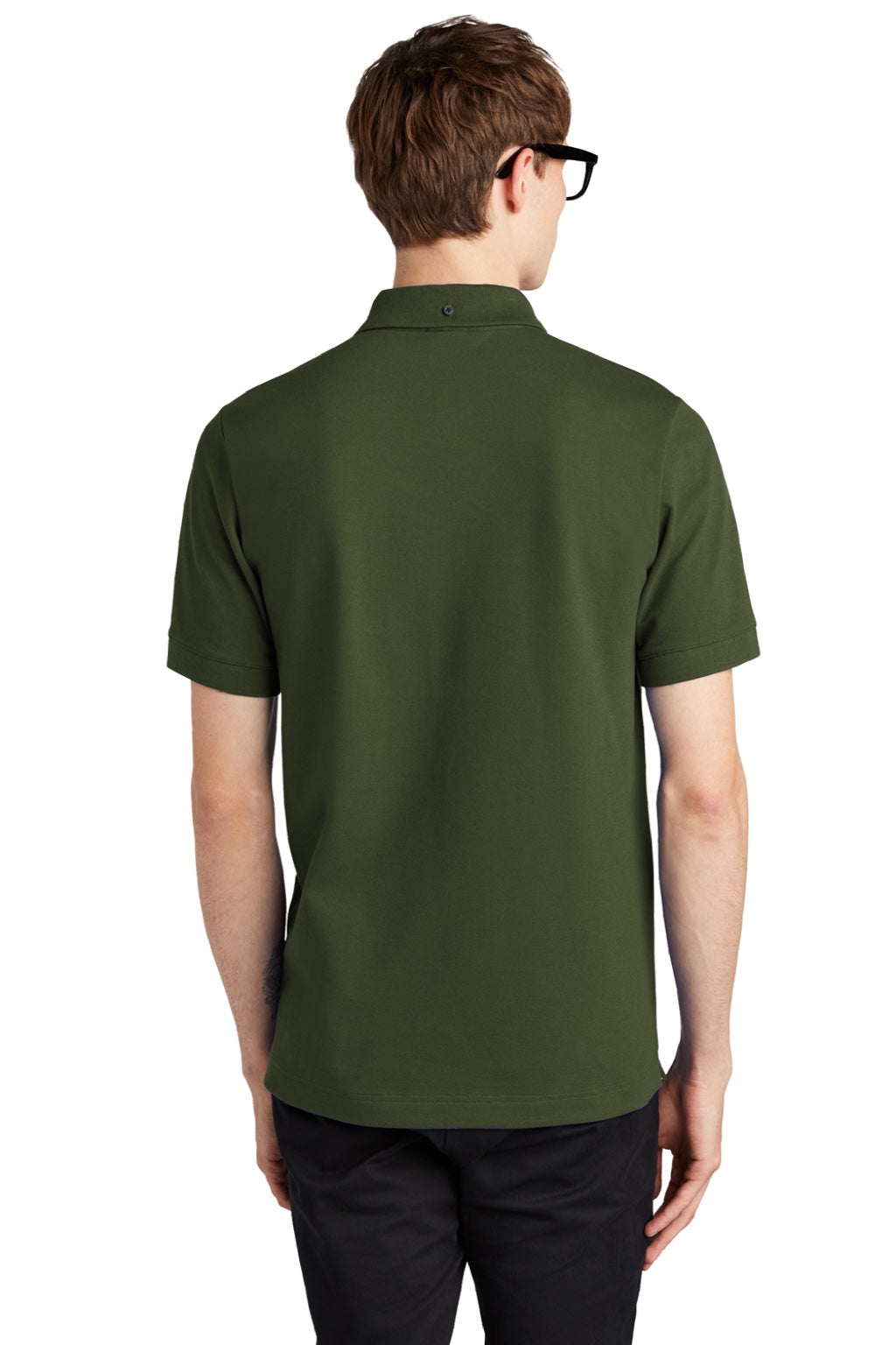Mercer+Mettle MM1000 Mens Moisture Wicking Short Sleeve Polo Shirt Townsend Green Model Back
