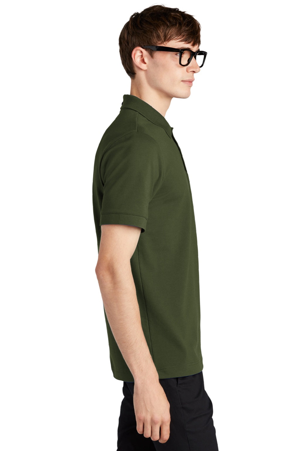 Mercer+Mettle MM1000 Mens Moisture Wicking Short Sleeve Polo Shirt Townsend Green Model Side