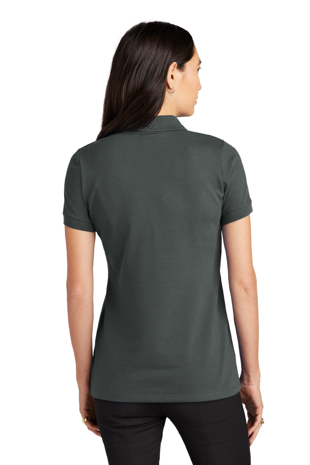 Mercer+Mettle MM1001 Womens Moisture Wicking Short Sleeve Polo Shirt Anchor Grey Model Back