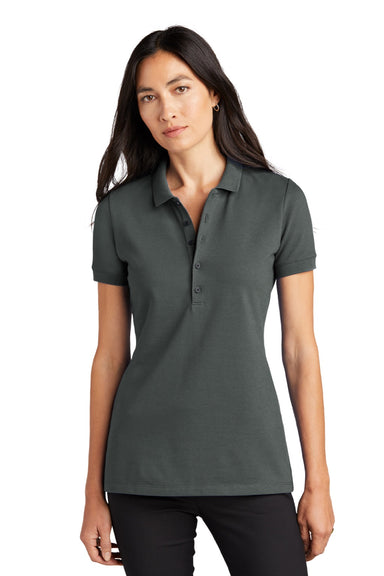Mercer+Mettle MM1001 Womens Moisture Wicking Short Sleeve Polo Shirt Anchor Grey Model Front