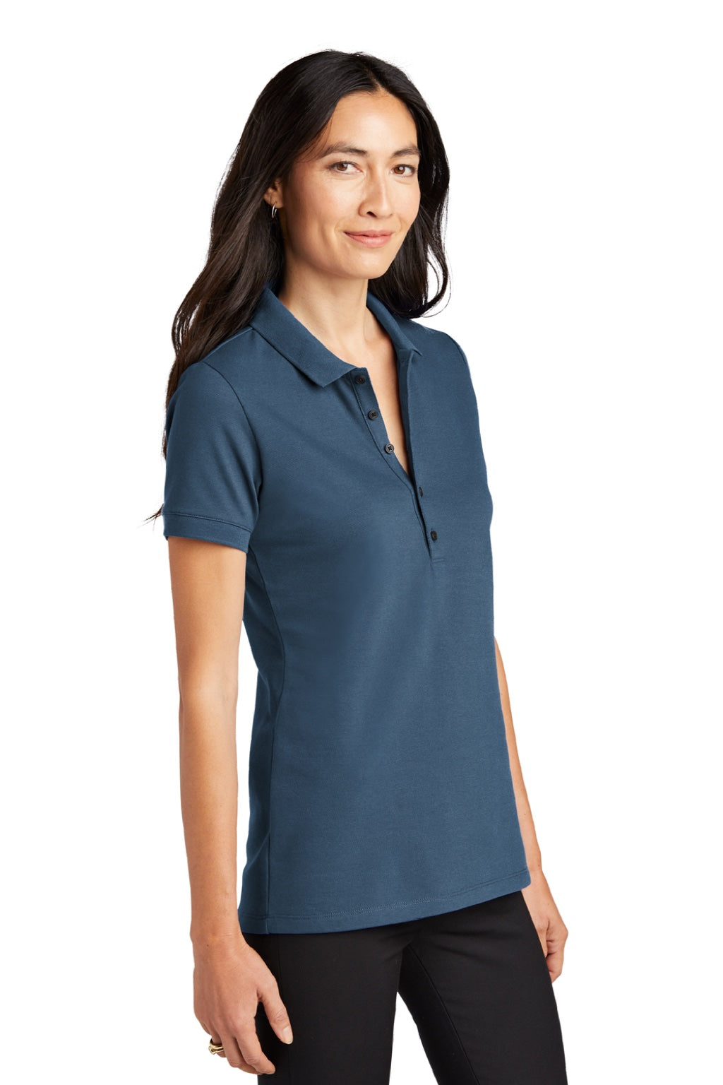 Mercer+Mettle MM1001 Womens Moisture Wicking Short Sleeve Polo Shirt Insignia Blue Model 3Q