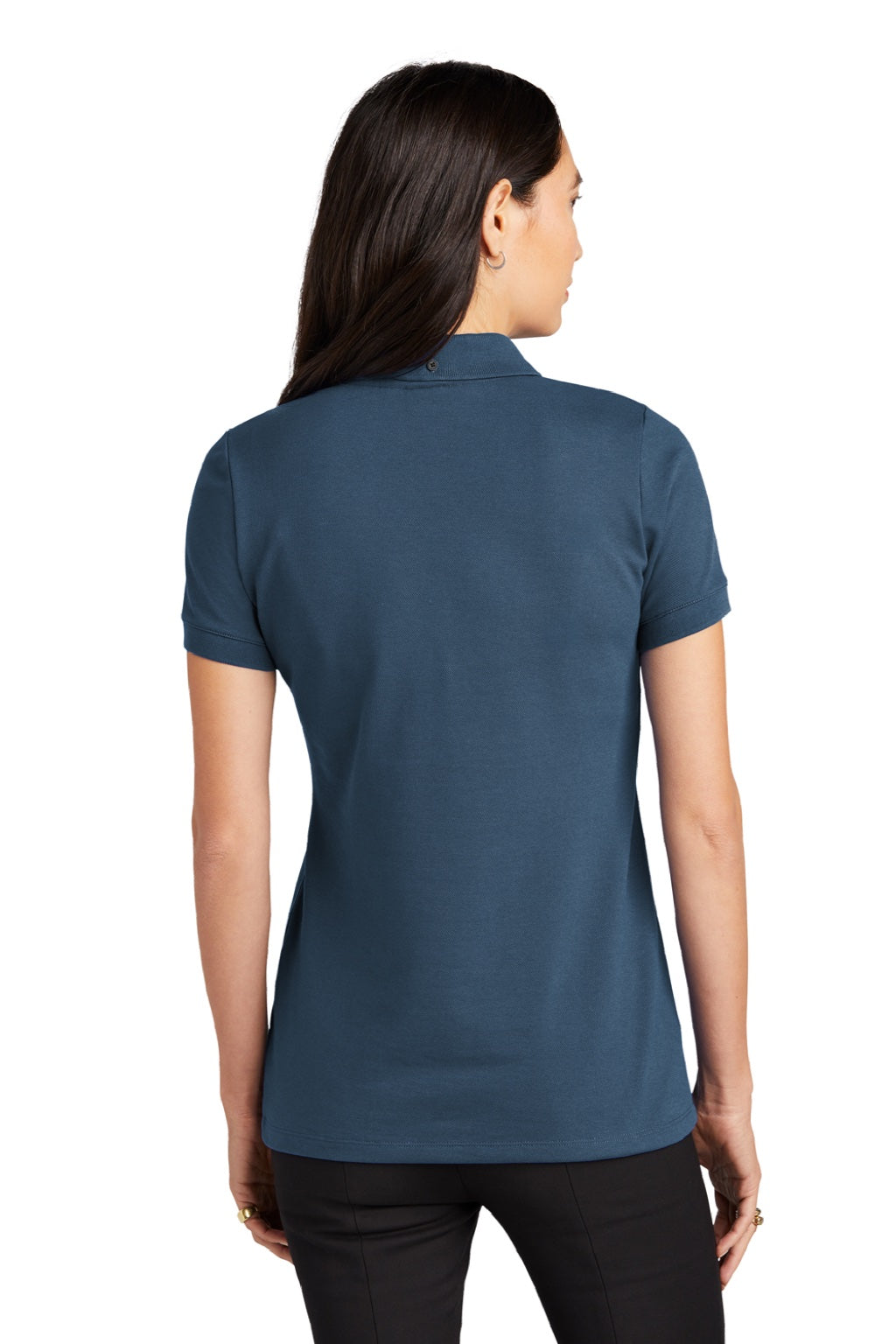 Mercer+Mettle MM1001 Womens Moisture Wicking Short Sleeve Polo Shirt Insignia Blue Model Back