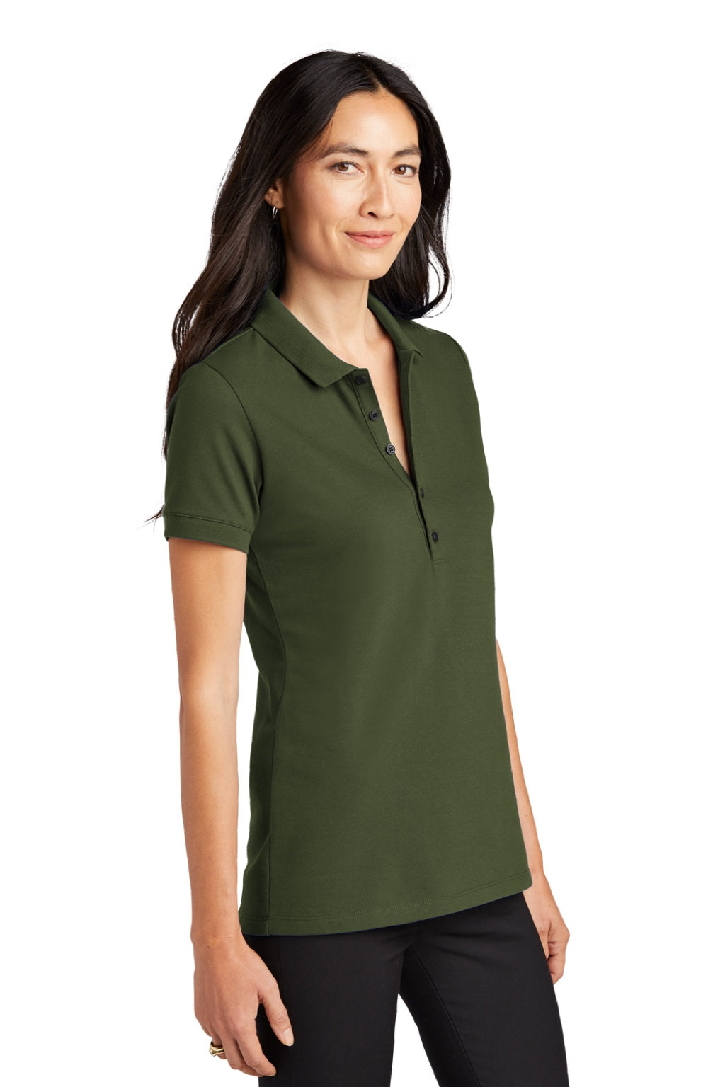 Mercer+Mettle MM1001 Womens Moisture Wicking Short Sleeve Polo Shirt Townsend Green Model 3Q