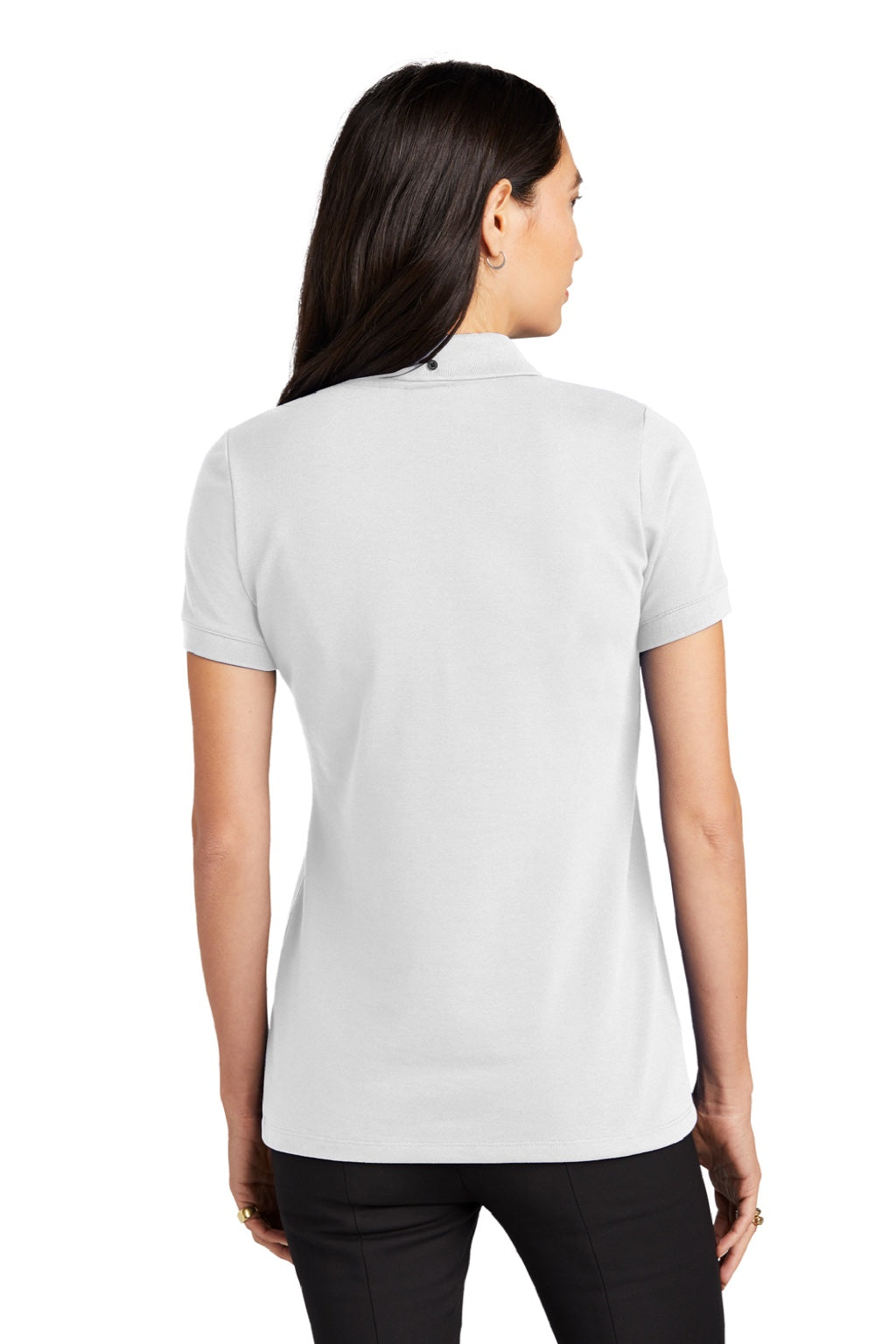 Mercer+Mettle MM1001 Womens Moisture Wicking Short Sleeve Polo Shirt White Model Back