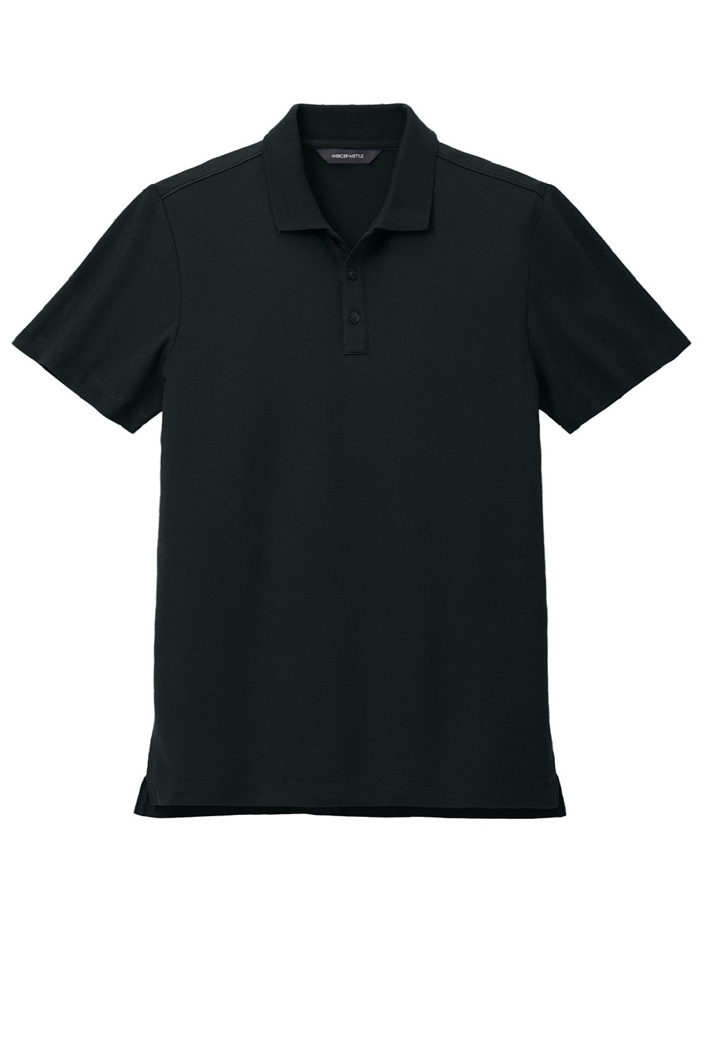 Mercer+Mettle MM1004 Moisture Wicking Short Sleeve Polo Shirt Deep Black Flat Front