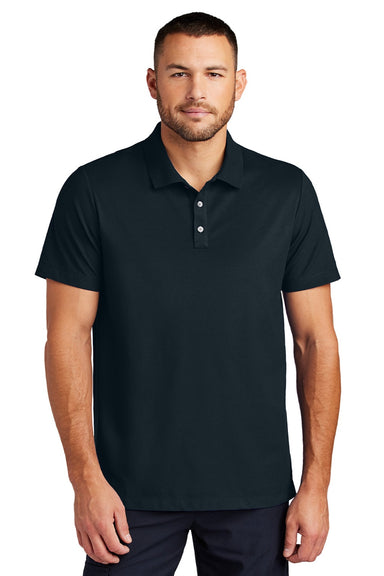 Mercer+Mettle MM1004 Mens Moisture Wicking Short Sleeve Polo Shirt Night Navy Blue Model Front