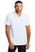 Mercer+Mettle MM1004 Mens Moisture Wicking Short Sleeve Polo Shirt White Model Front