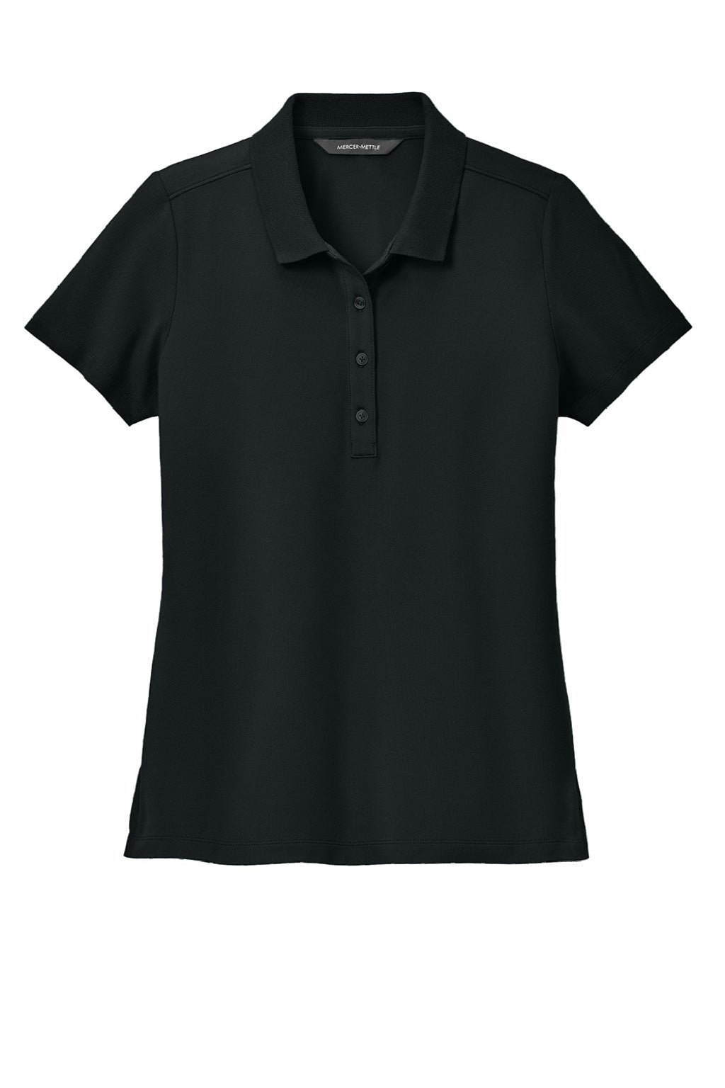 Mercer+Mettle MM1005 Moisture Wicking Short Sleeve Polo Shirt Deep Black Flat Front