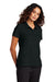 Mercer+Mettle MM1005 Womens Moisture Wicking Short Sleeve Polo Shirt Deep Black Model Front