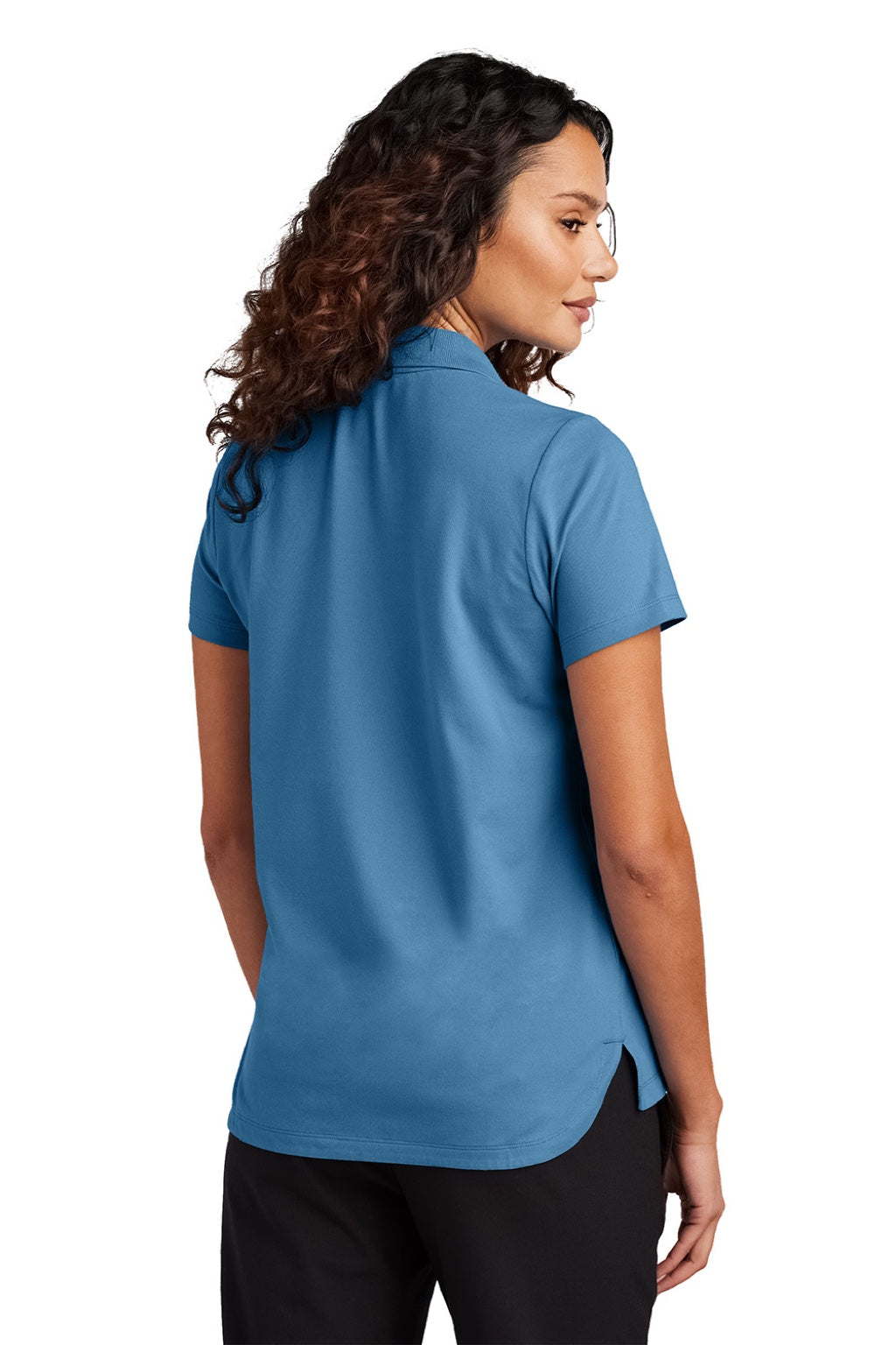 Mercer+Mettle MM1005 Womens Moisture Wicking Short Sleeve Polo Shirt Parisian Blue Model Back