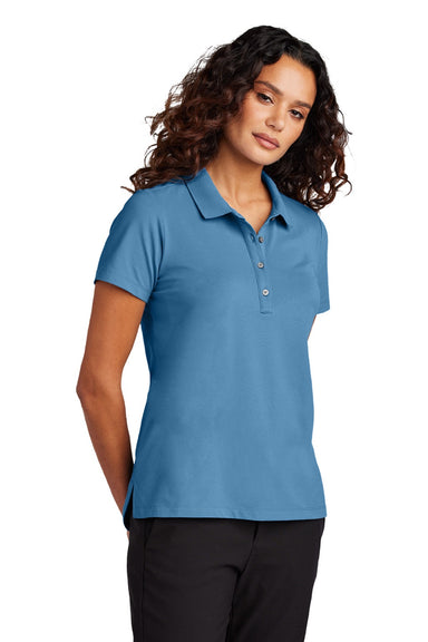 Mercer+Mettle MM1005 Womens Moisture Wicking Short Sleeve Polo Shirt Parisian Blue Model Front