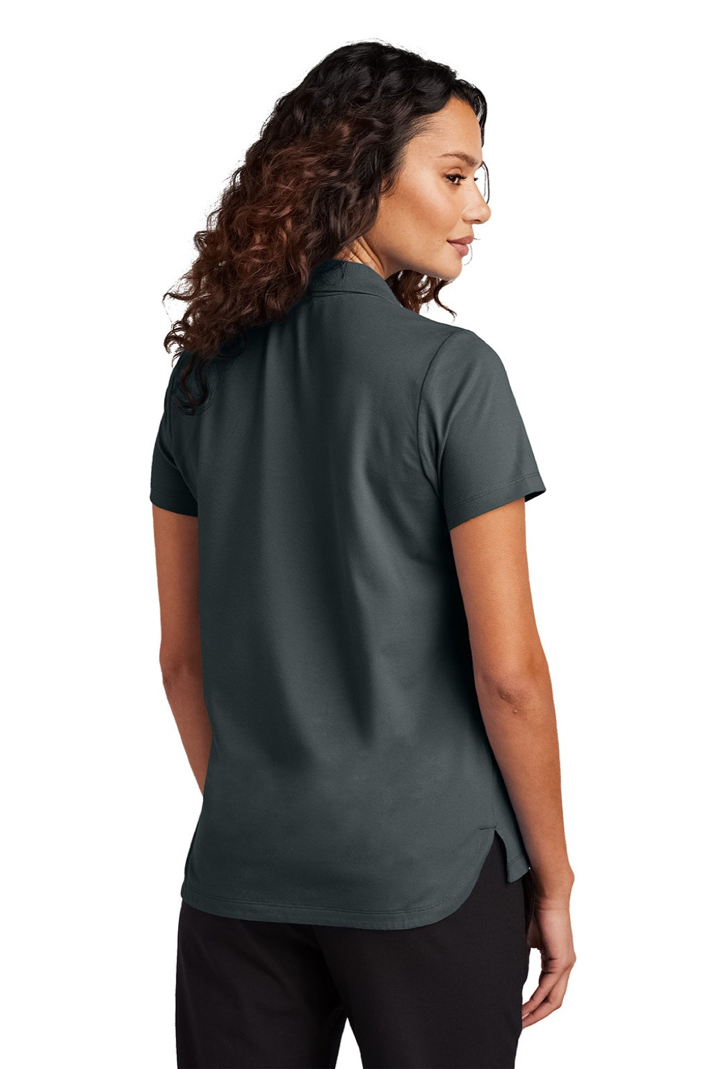 Mercer+Mettle MM1005 Womens Moisture Wicking Short Sleeve Polo Shirt Storm Grey Model Back