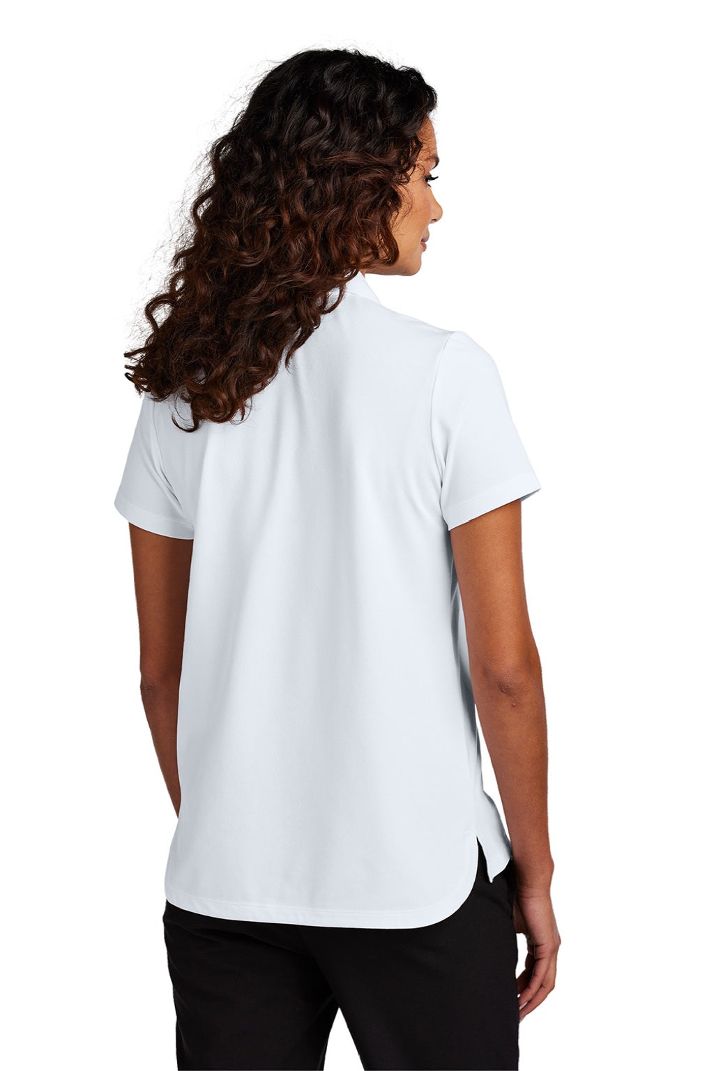 Mercer+Mettle MM1005 Womens Moisture Wicking Short Sleeve Polo Shirt White Model Back